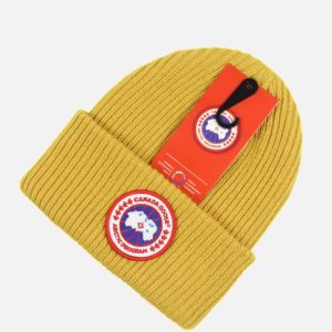 Canada Goose Mustard Yellow Ribbed Knit Beanie | Fragment Clothing