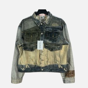Acne Studios Orset Multi-Wash Panelled Denim Jacket | Fragment Clothing