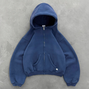 ZIP-UP HOODIE - NAVY WHITE | Fragment Clothing