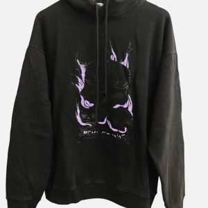 Acne Studios Fester Black Flame Skull Graphic Hoodie | Fragment Clothing