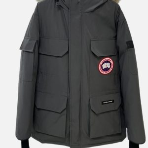 Canada Goose Dark Grey Classic Logo Fur Hood Parka | Fragment Clothing