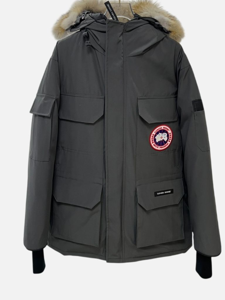 Canada Goose Dark Grey Classic Logo Fur Hood Parka Canada Goose Dark Grey Classic Logo Fur Hood Parka | Fragment Clothing