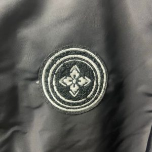 EVISU KURO Embroidered Snap Front Varsity Jacket - Black | Fragment Clothing - View 2