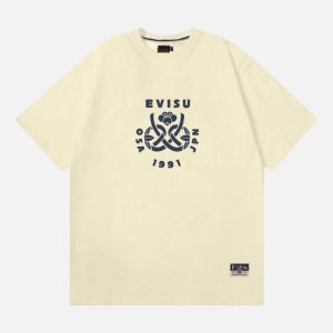 EVISU OSA JPN 1991 Emblem Cotton Tee - Cream | Fragment Clothing