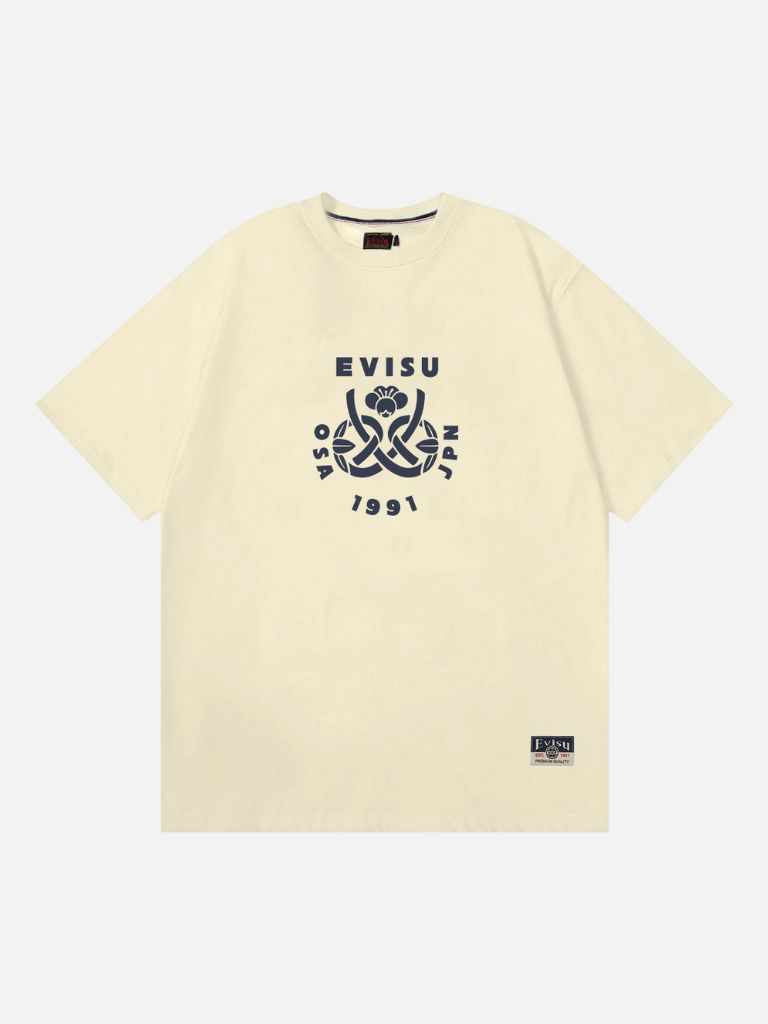 EVISU OSA JPN 1991 Emblem Cotton Tee - Cream EVISU OSA JPN 1991 Emblem Cotton Tee - Cream | Fragment Clothing