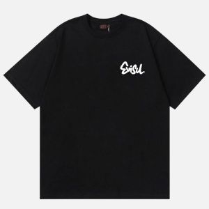 EVISU Script Logo Chest Print T-Shirt - Black | Fragment Clothing