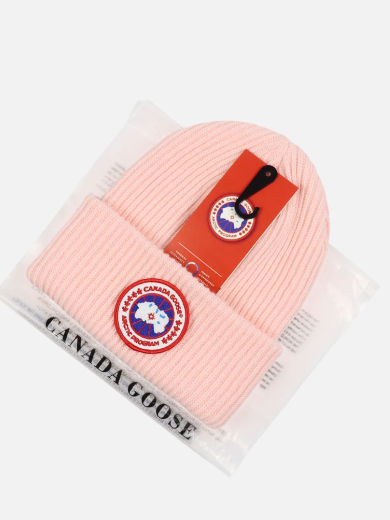 Canada Goose Watermelon Red Classic Logo Disc Beanie Canada Goose Watermelon Red Classic Logo Disc Beanie | Fragment Clothing