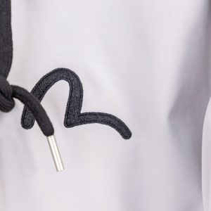 EVISU Light Grey Zip Up Bomber Jacket Black Hood
