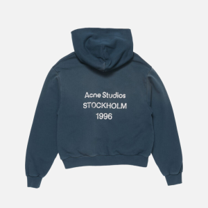Fleece logo hoodie Deep Blue | Fragment Clothing - View 2