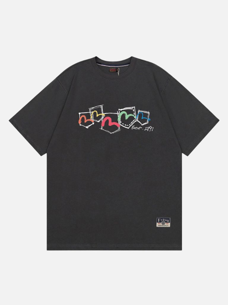 EVISU Multi Color Seagull Pocket Graphic T Shirt Black EVISU Multi Color Seagull Pocket Graphic T Shirt Black | Fragment Clothing