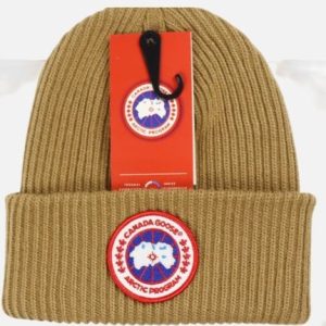 Canada Goose Camel Classic Logo Disc Beanie | Fragment Clothing