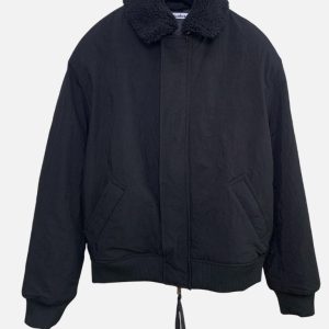 Acne Studios Black Fleece Collar Bomber Jacket | Fragment Clothing