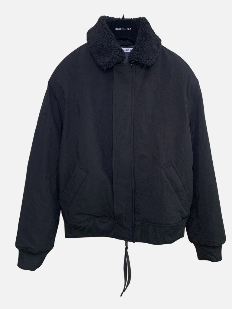 Acne Studios Black Fleece Collar Bomber Jacket Acne Studios Black Fleece Collar Bomber Jacket | Fragment Clothing