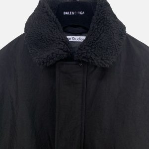 Acne Studios Black Fleece Collar Bomber Jacket | Fragment Clothing - View 2