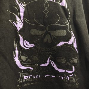 Acne Studios Fester Black Flame Skull Graphic Hoodie | Fragment Clothing - View 2