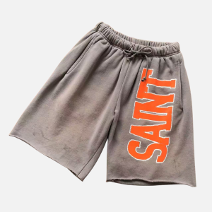 SAINT MXXXXXX logo-print Track Shorts Grey | Fragment Clothing