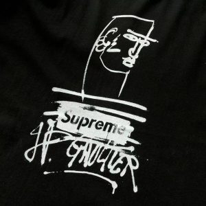 Supreme x Jean Paul Gaultier Line Art Logo T-Shirt Black | Fragment Clothing - View 2