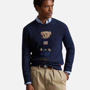 Suede-Patch Wool-Cashmere Sweater Blue | Fragment Clothing - View 2