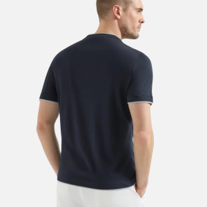 Crew Neck T-Shirt With Faux-Layering Black | Fragment Clothing - View 2