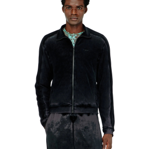 Zip-Up Sweatshirt in Devoré Chenille Black | Fragment Clothing - View 2
