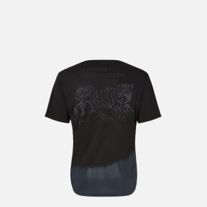 Black And Grey Tie-Dye Cotton T-Shirt | Fragment Clothing - View 2
