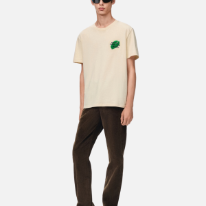 Relaxed Fit T-Shirt in Cotton Beige | Fragment Clothing - View 2