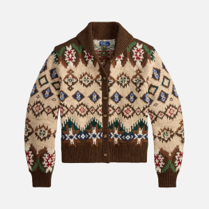 Geo-Pattern Wool-Cashmere Cardigan Multi