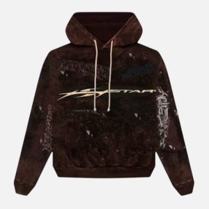Hellstar Heavyweight Vintage Wash Graphic Hoodie - Brown | Fragment Clothing Streetwear