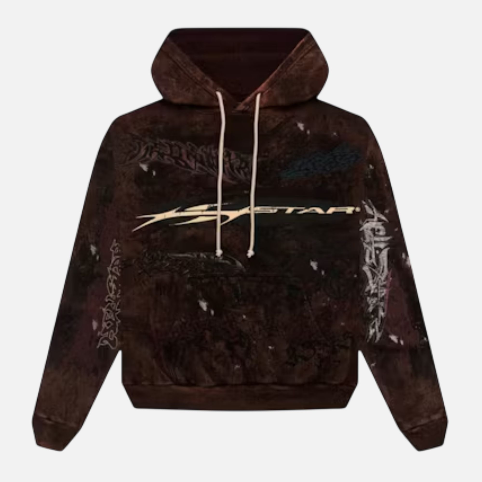 Hellstar Heavyweight Vintage Wash Graphic Hoodie - Brown Hellstar Heavyweight Vintage Wash Graphic Hoodie - Brown | Fragment Clothing Streetwear