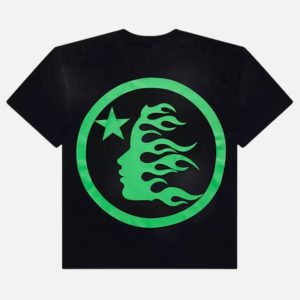 Hellstar Green Screen-Printed Logo T-Shirt - Black | Fragment Clothing Streetwear - View 2
