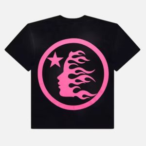 Hellstar Pink Screen-Printed Logo T-Shirt - Black | Fragment Clothing Streetwear - View 2