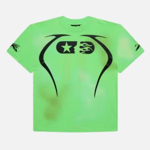 Hellstar Studios Flame Face Pill Graphic Tee - Green | Fragment Clothing Streetwear