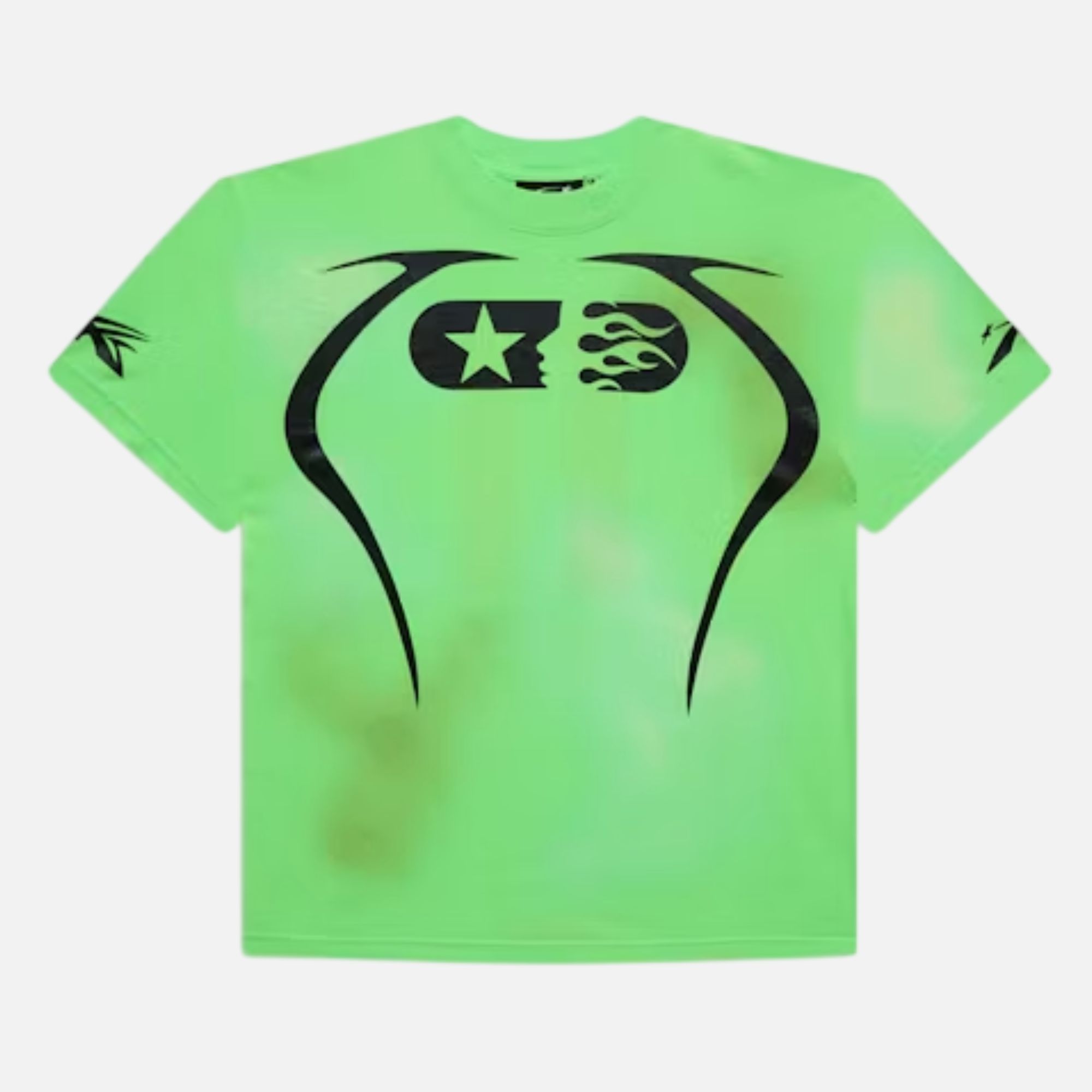 Hellstar Studios Flame Face Pill Graphic Tee - Green Hellstar Studios Flame Face Pill Graphic Tee - Green | Fragment Clothing Streetwear