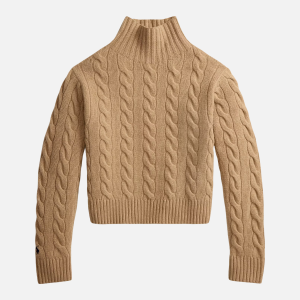Cable Wool-Cashmere Crewneck Jumper Brown | Fragment Clothing - View 2