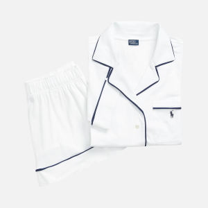 Crop Top & Boxer Poplin Pyjama Set Grey | Fragment Clothing - View 2