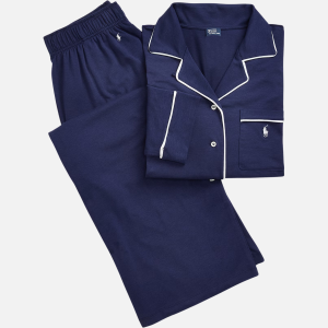 Waffle-Knit Long-Sleeve Pyjama Set Navy Blue | Fragment Clothing - View 2