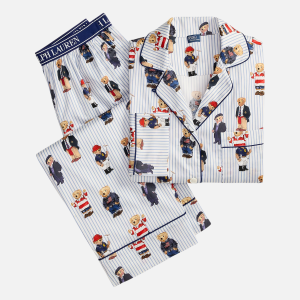 Striped Poplin Long-Sleeve Pajama Set Red | Fragment Clothing - View 2