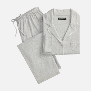 Cotton Jersey Pajama Set Grey