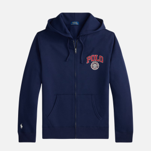 Logo Fleece Full-Zip Hoodie Blue | Fragment Clothing - View 2