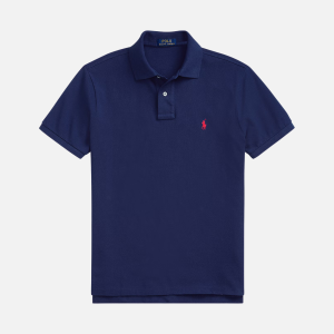 The Iconic Classic Fit Mesh Polo Navy | Fragment Clothing - View 2