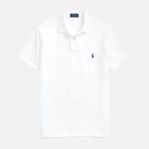 Slim Fit Mesh Polo Shirt White | Fragment Clothing - View 2