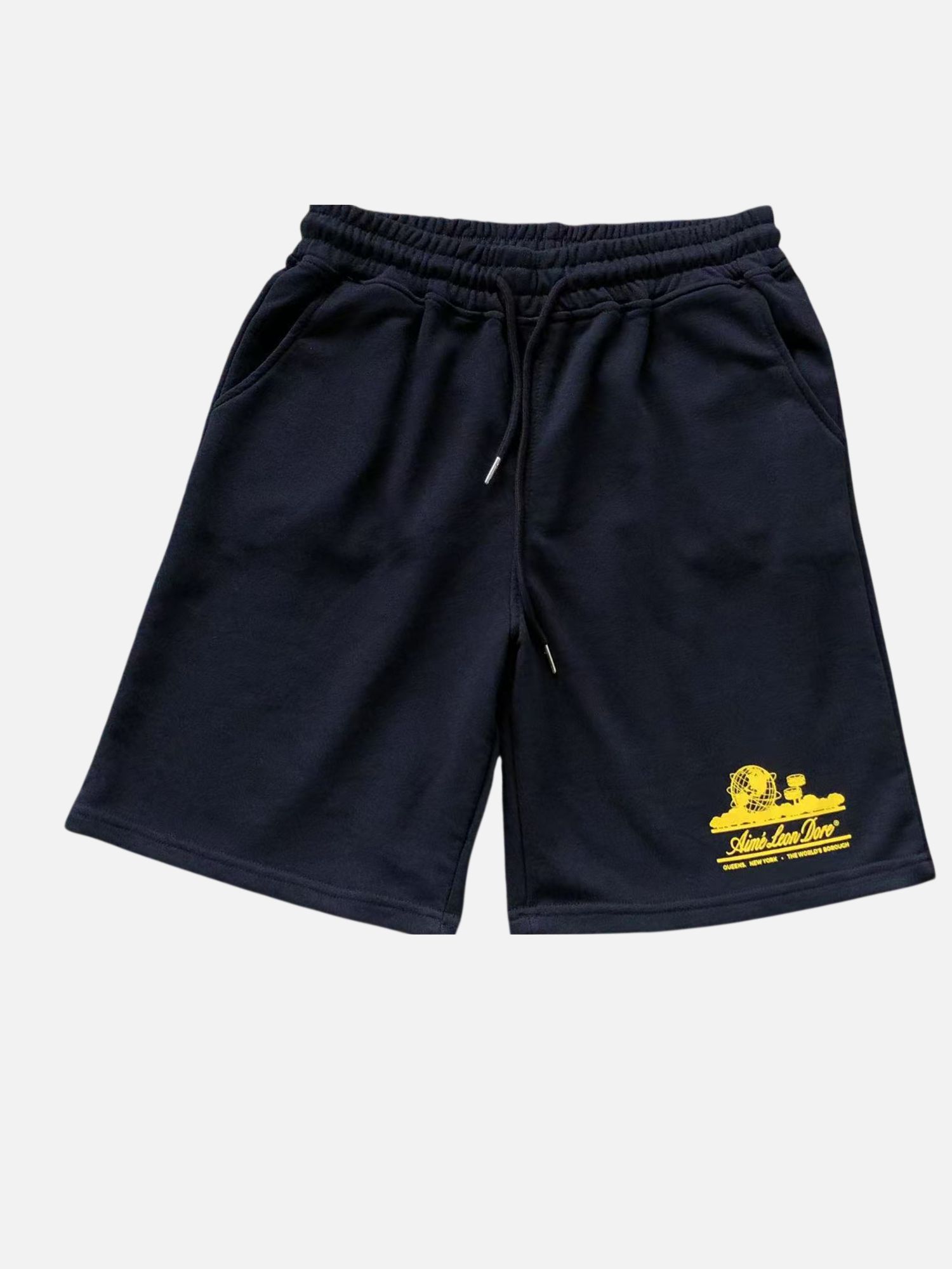 Aimé Leon Dore Navy Queens Unisphere Fleece Shorts Aimé Leon Dore Navy Queens Unisphere Fleece Shorts | Fragment Clothing