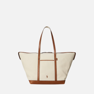 Large Canvas Leather-Trim Shopper Tote Light | Fragment Clothing