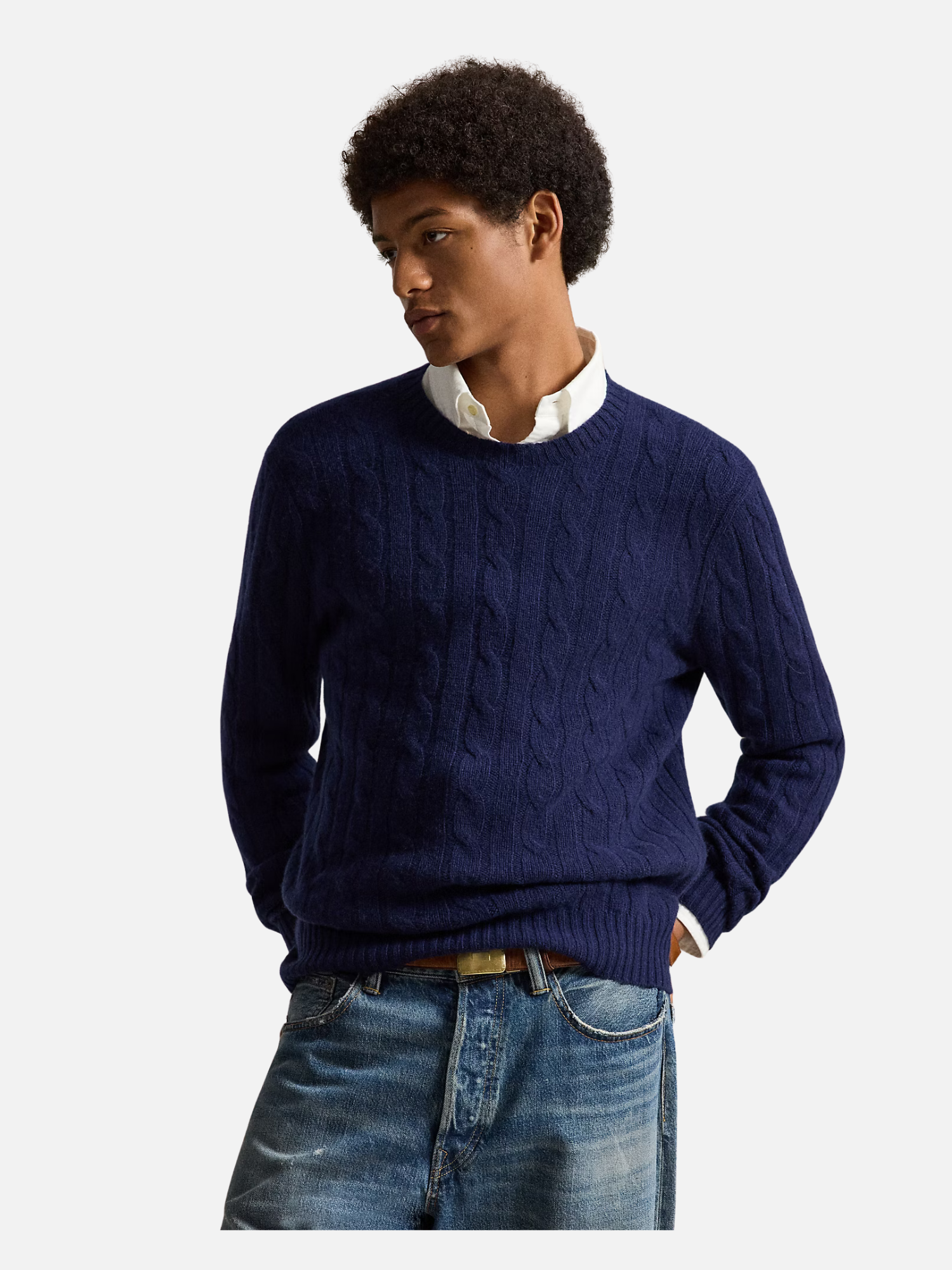 The Iconic Cable-Knit Cashmere Sweater Navy The Iconic Cable-Knit Cashmere Sweater Navy | Fragment Clothing