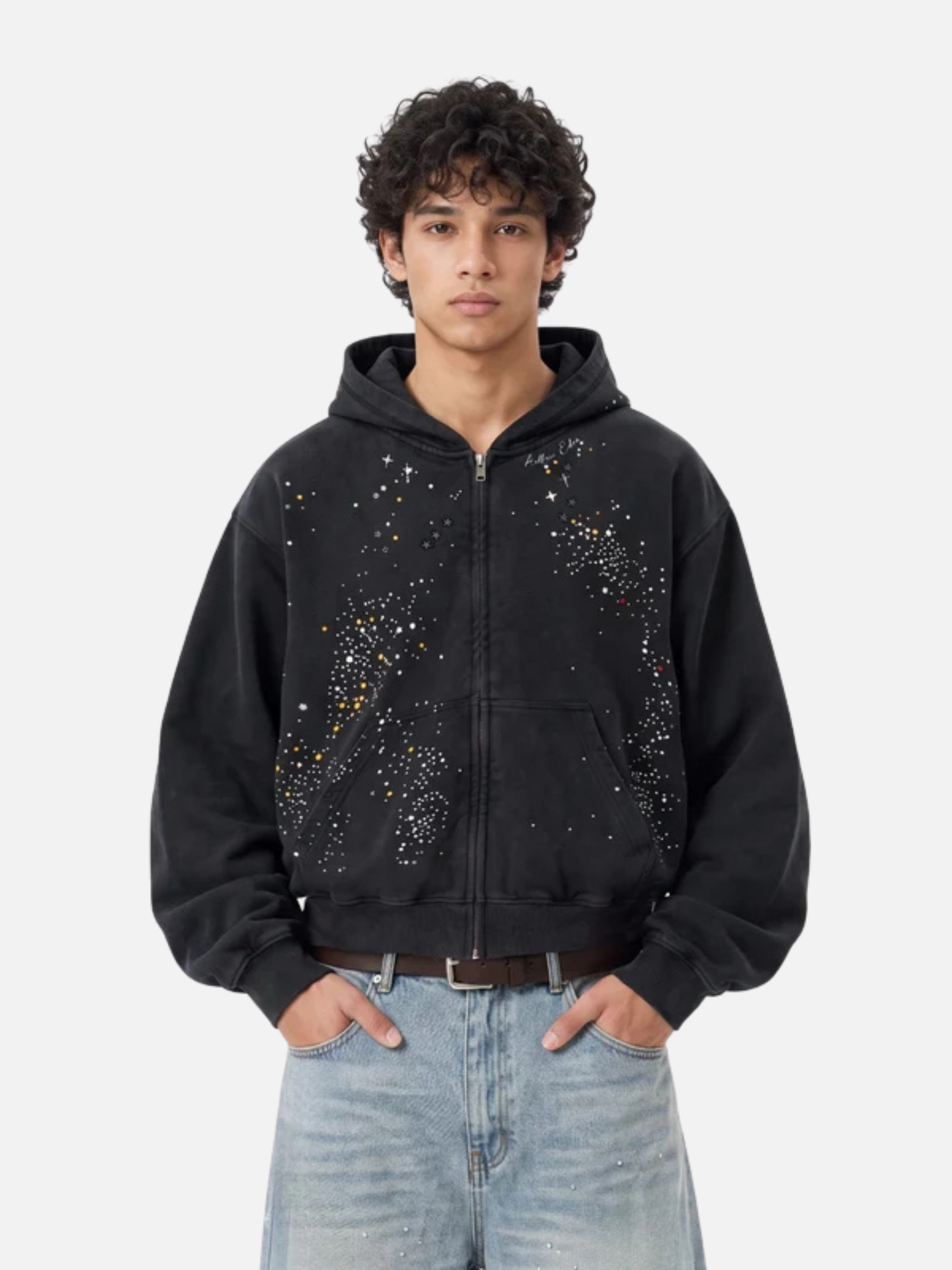 Aelfric Eden Rhinestone Regular Zip Up Hoodie Black Aelfric Eden Rhinestone Regular Zip Up Hoodie Black (Copy) | Fragment Clothing