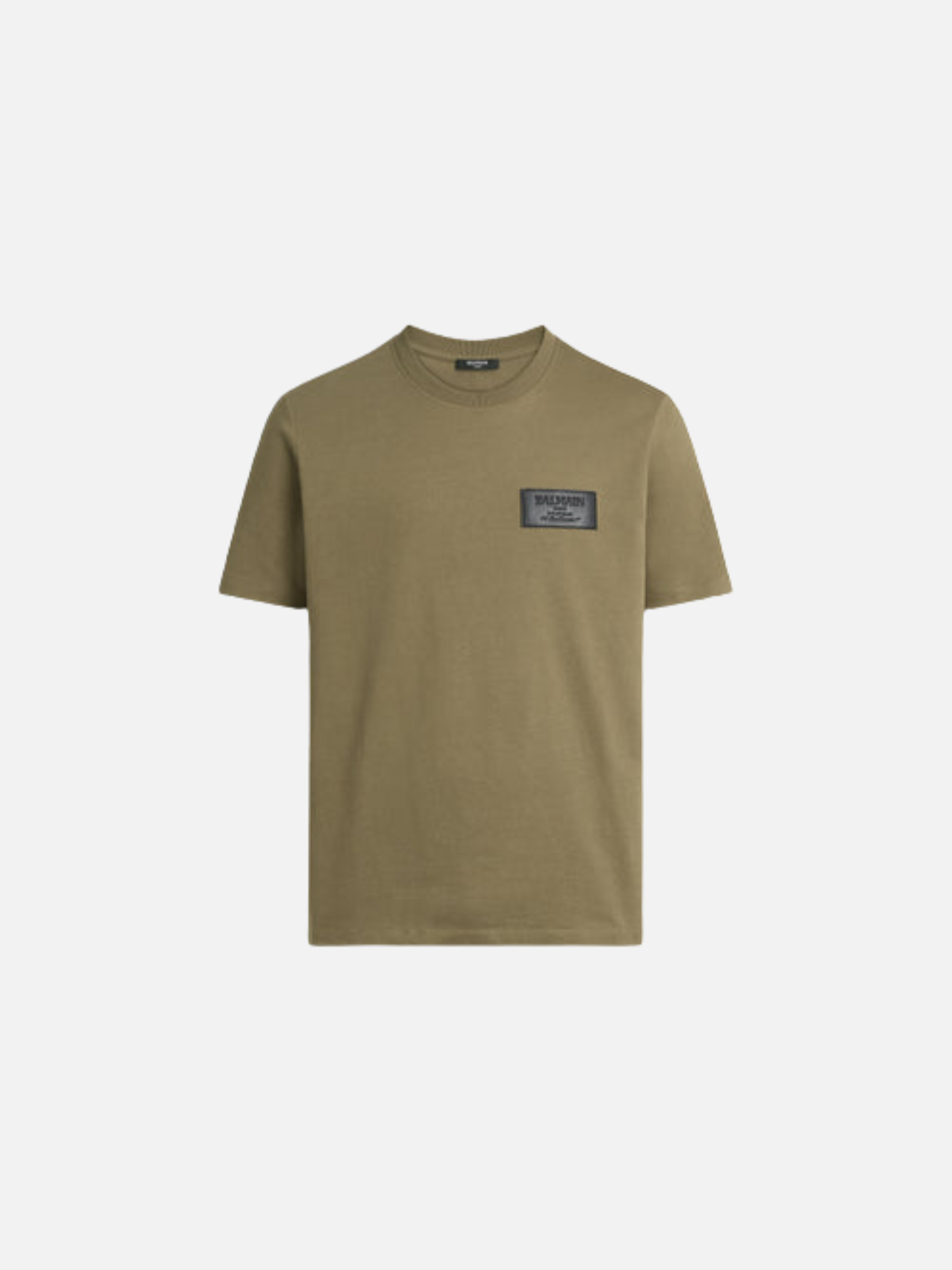 T-Shirt with Balmain Vintage Leather Label Khaki T-Shirt with Balmain Vintage Leather Label Khaki | Fragment Clothing