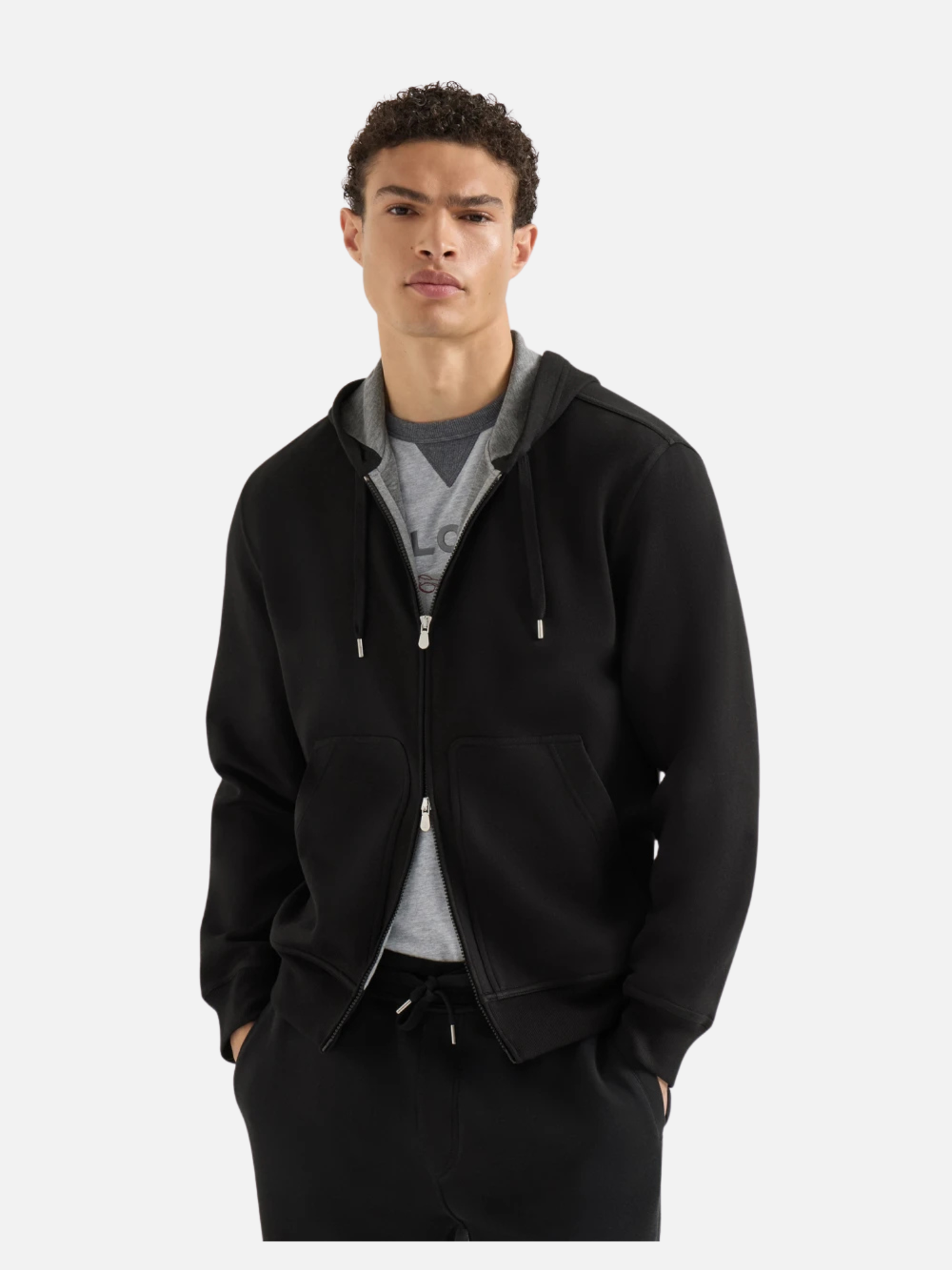 French Terry Double Cloth Hooded Sweatshirt With Zipper AUTO-DRAFT | Fragment Clothing