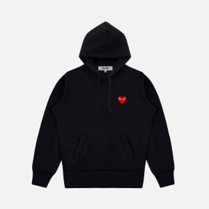 Black CDG Hoodie With Small – Red Heart | Fragment Clothing