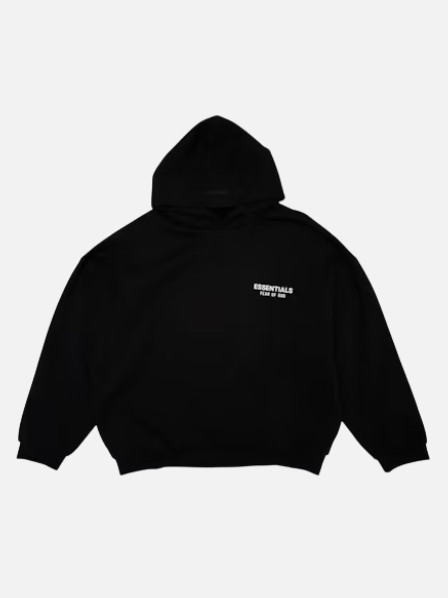 Fear of God Essentials Black Chest Logo Hoodie Fear of God Essentials Black Chest Logo Hoodie | Fragment Clothing Streetwear