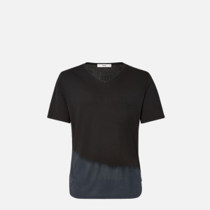 Black And Grey Tie-Dye Cotton T-Shirt | Fragment Clothing